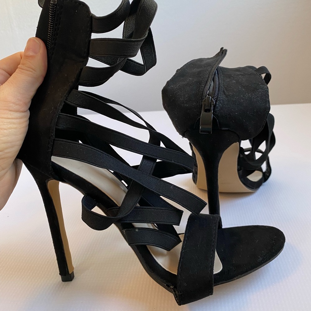 Black strappy heels